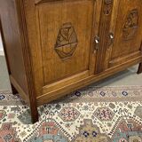 1930s Art Deco 2-part oak kitchen sideboard
