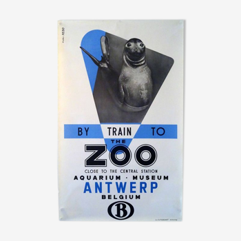 Affiche original Zoo Anvers 1958