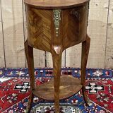 3-drawer side table in rosewood and oak, 1970s Louis XV style work