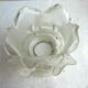 Art Deco art brass carved with acanthus, pink tulip in colorless glass