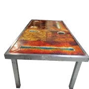 Coffee table in glazed lava stone by Robert & Jean Cloutier 1950