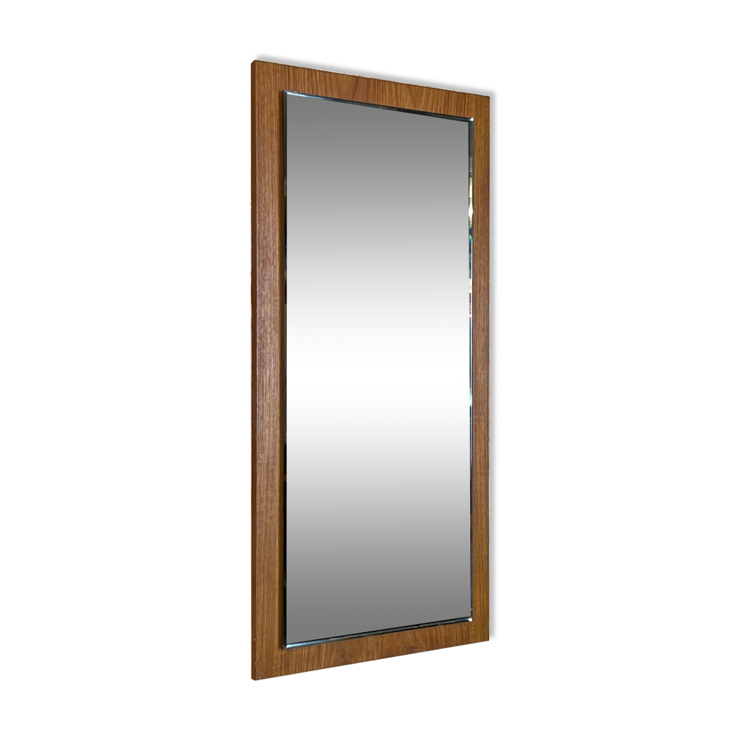 60s 70s teak mirror 77x37cm