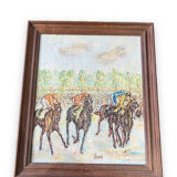 The horse race oil on canvas circa 1930 signed raynal