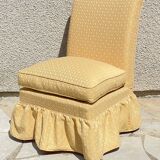 Vintage upholstered fabric toad armchair