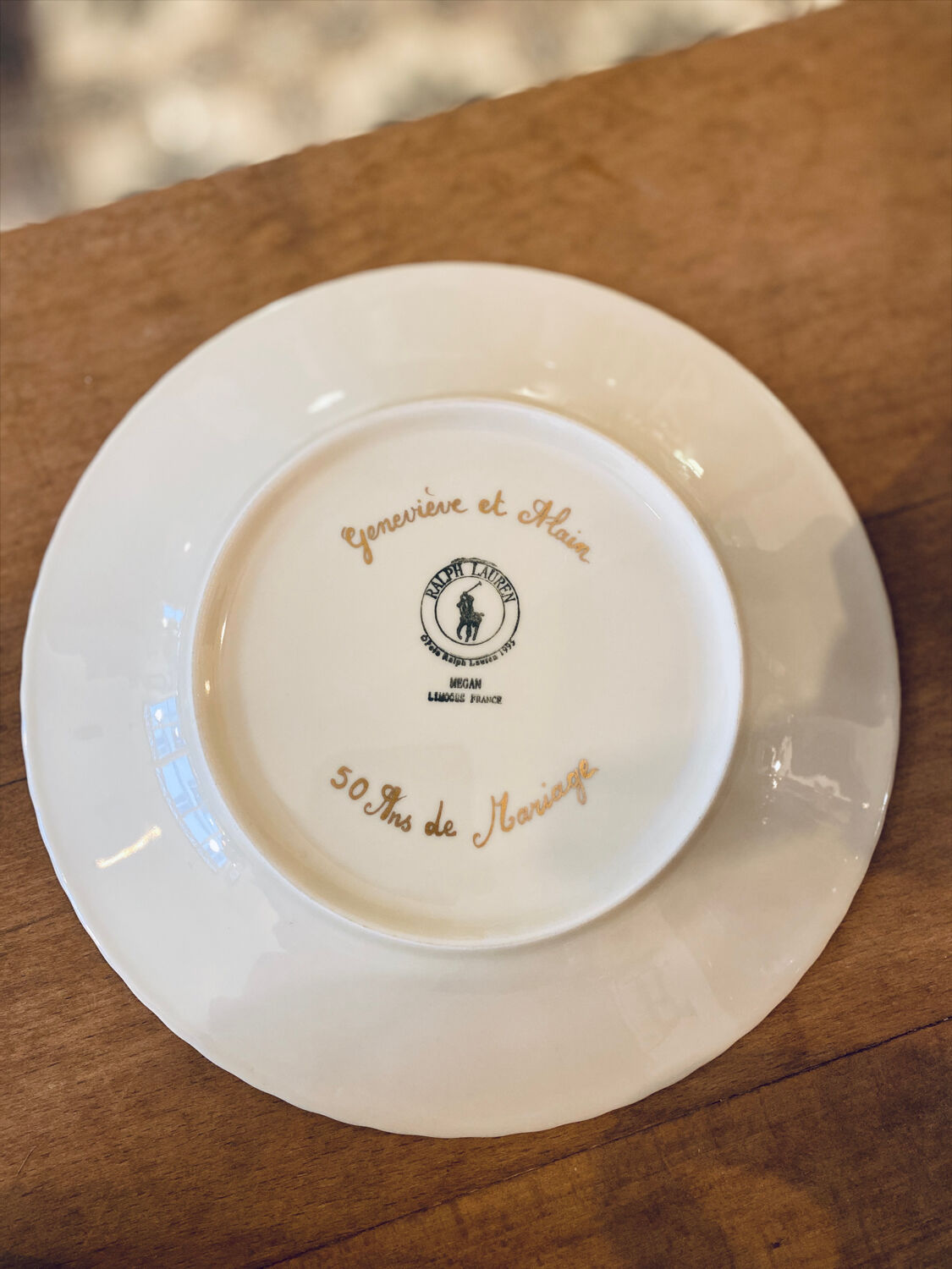 Lot of 6 Limoges plates and Ralph Lauren model Megan.