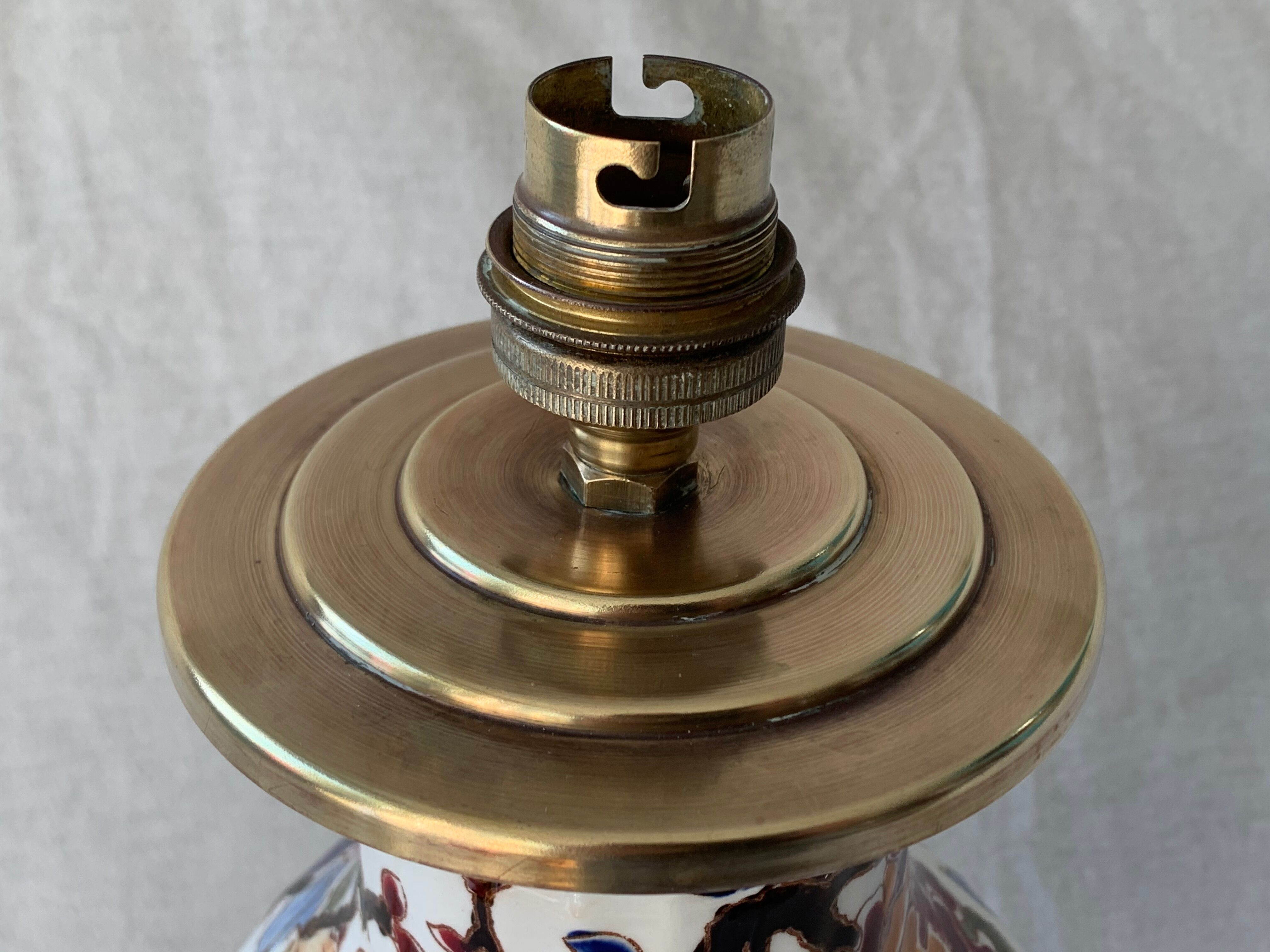 Gien Peonies 1960 multicoloured and floral lamp foot