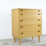 Commode haute en teck « Avalon » du milieu du siècle. Style vintage moderne.