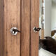 Art Deco style wardrobe in raw oak