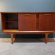 Teak enfilade with 2 sliding doors