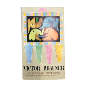 Exhibition poster by Victor Brauner, musée national d'art moderne, 1972