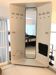 1960s Mid-Century Modern White Wood Corner Coat Hanger with Mirror