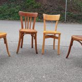 Set of 4 mismatched bistro chairs