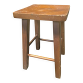 Tabouret de ferme vintage en sapin rustique