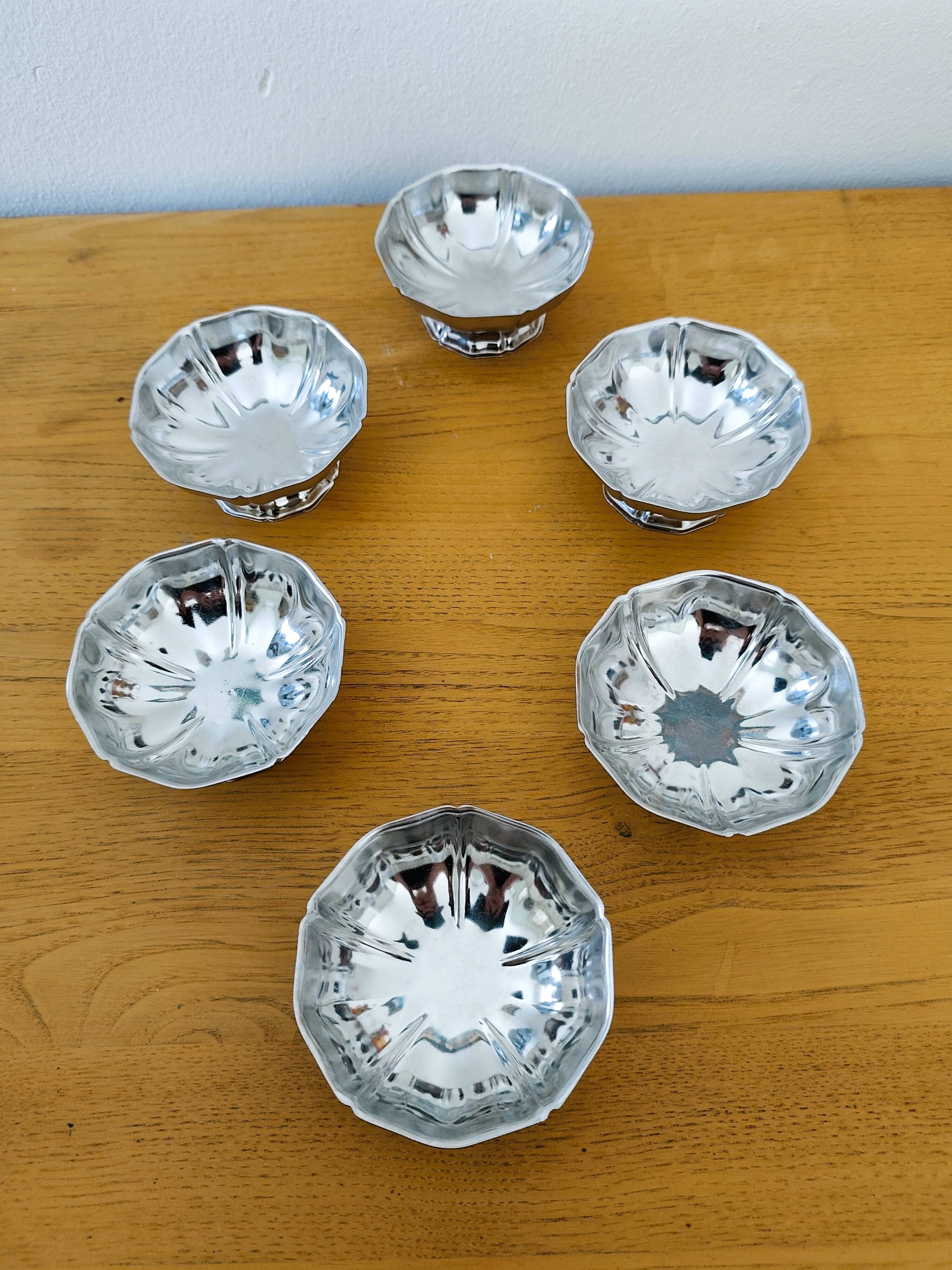 Vintage stainless steel ice cream cups