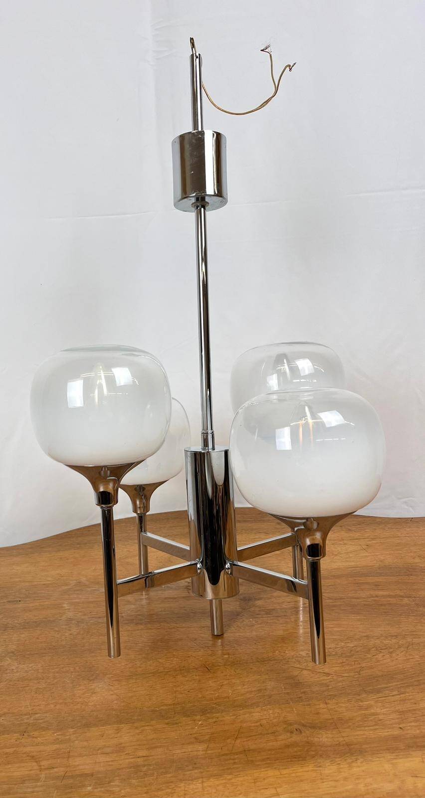 4-light chandelier by Sciolari from the 70s