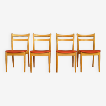 Chaises vintage scandinaves en teck et skaï, 1960