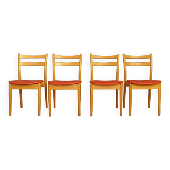 Chaises vintage scandinaves en teck et skaï, 1960