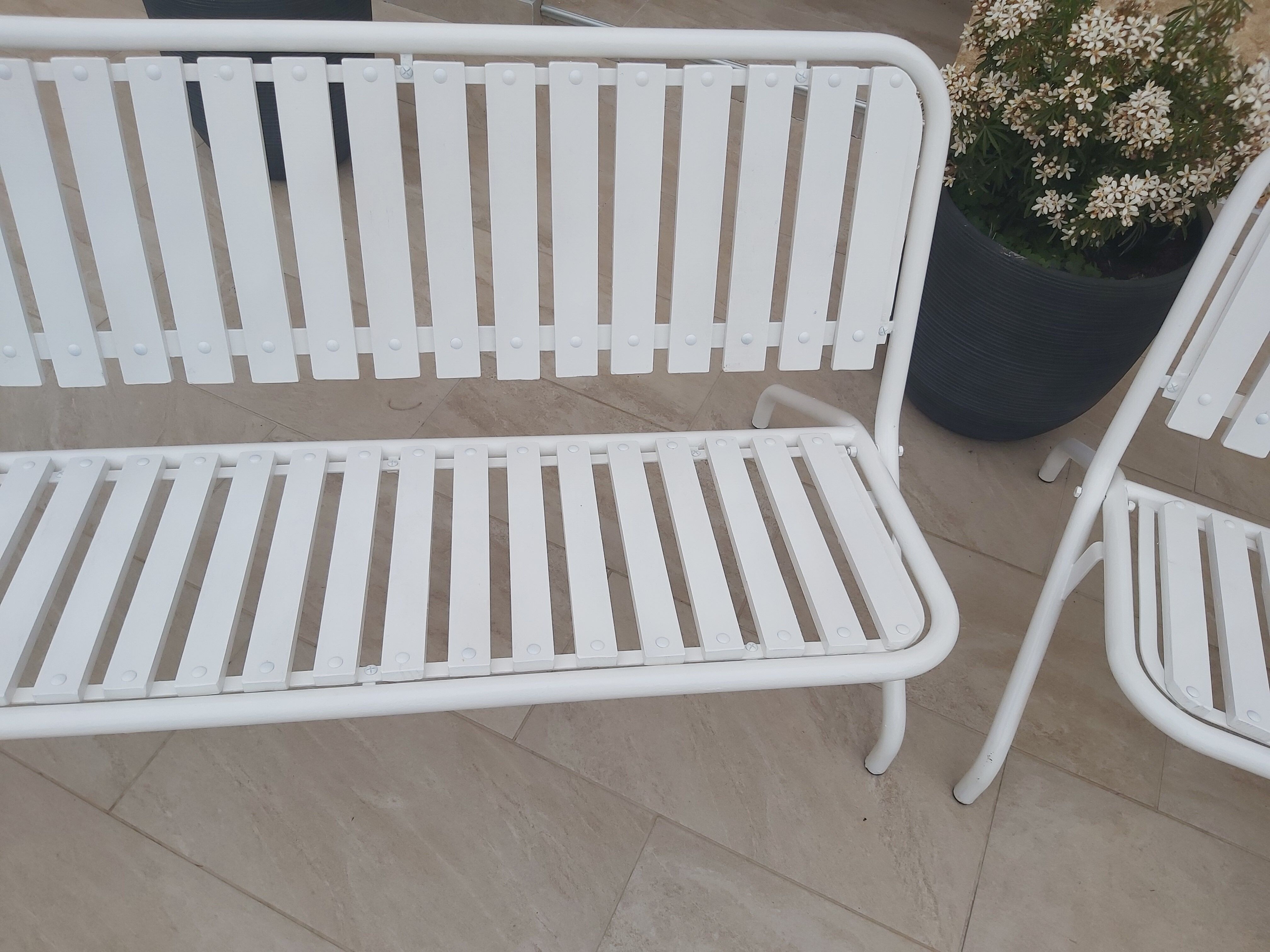 Pair of foldable 70s garden benches
