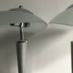 Gray lamp with oval frosted glass lampshade
