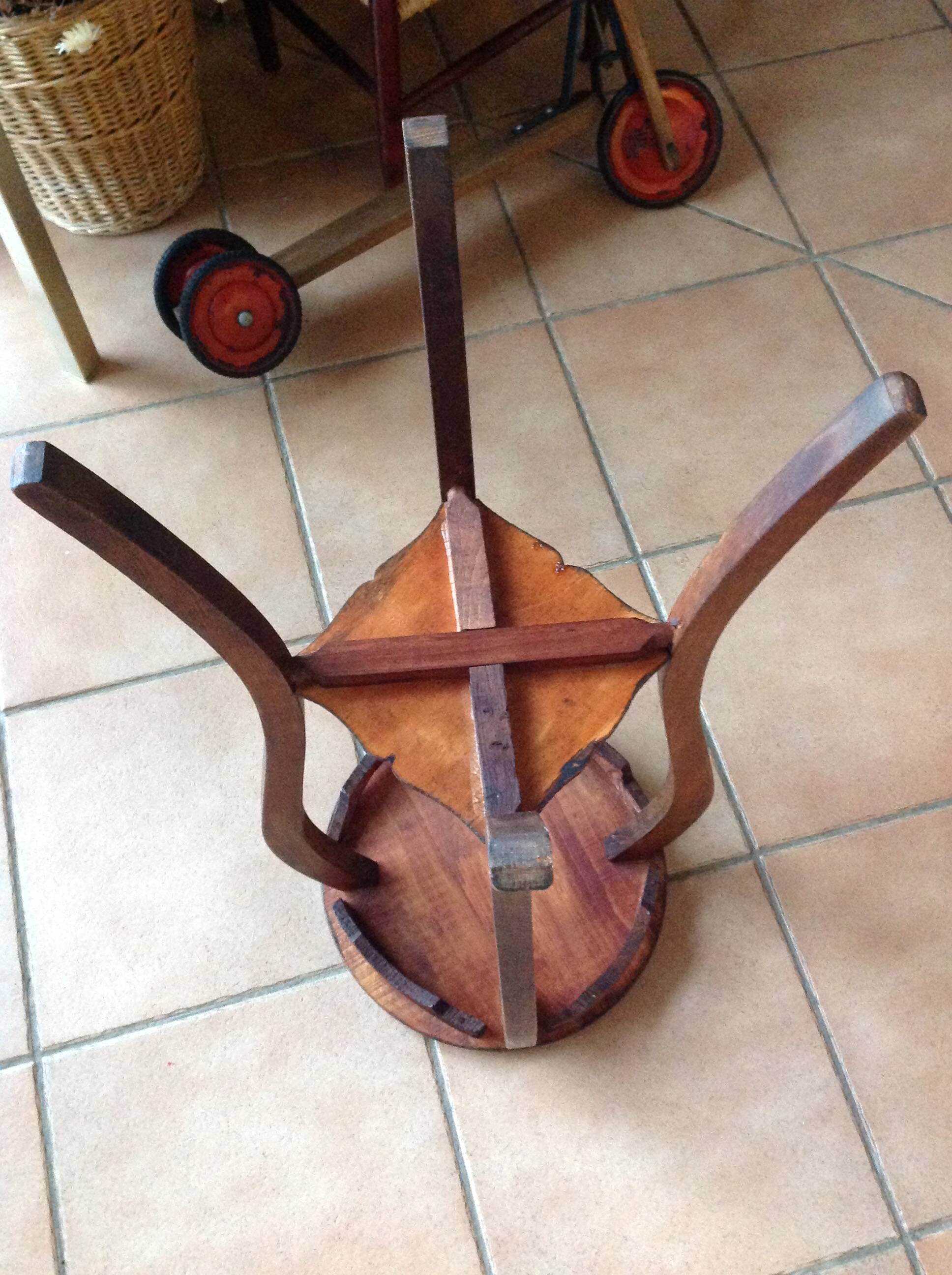 Round wooden plant holder / 40s-50s