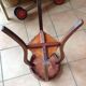 Round wooden plant holder / 40s-50s