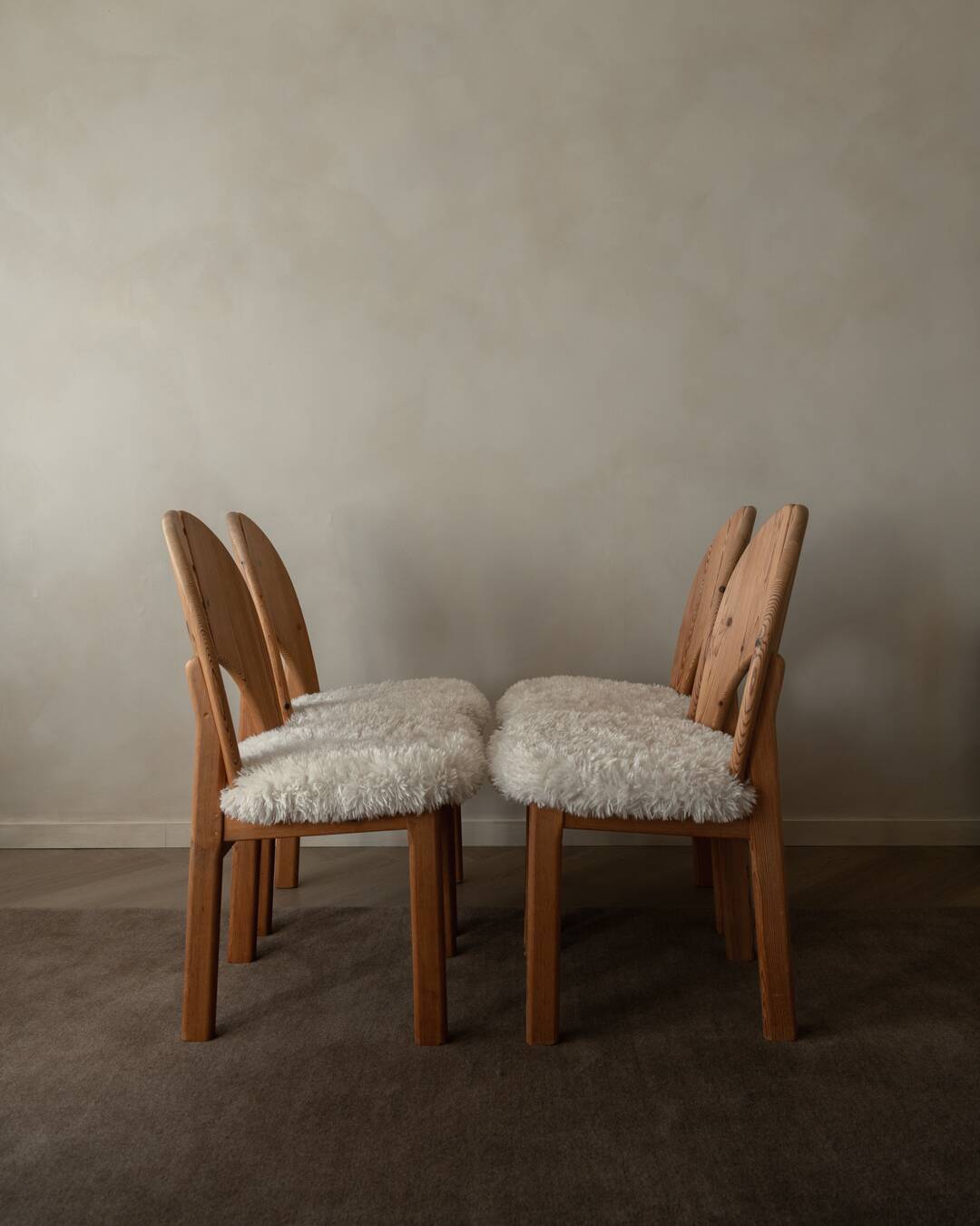 Vintage Danish Pine Dining Chairs | Set of 4 | Niels Koefoed Style