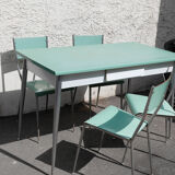 Set Table and Chairs Formica Water Green