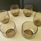 Set of 6 vintage smoked cup glasses