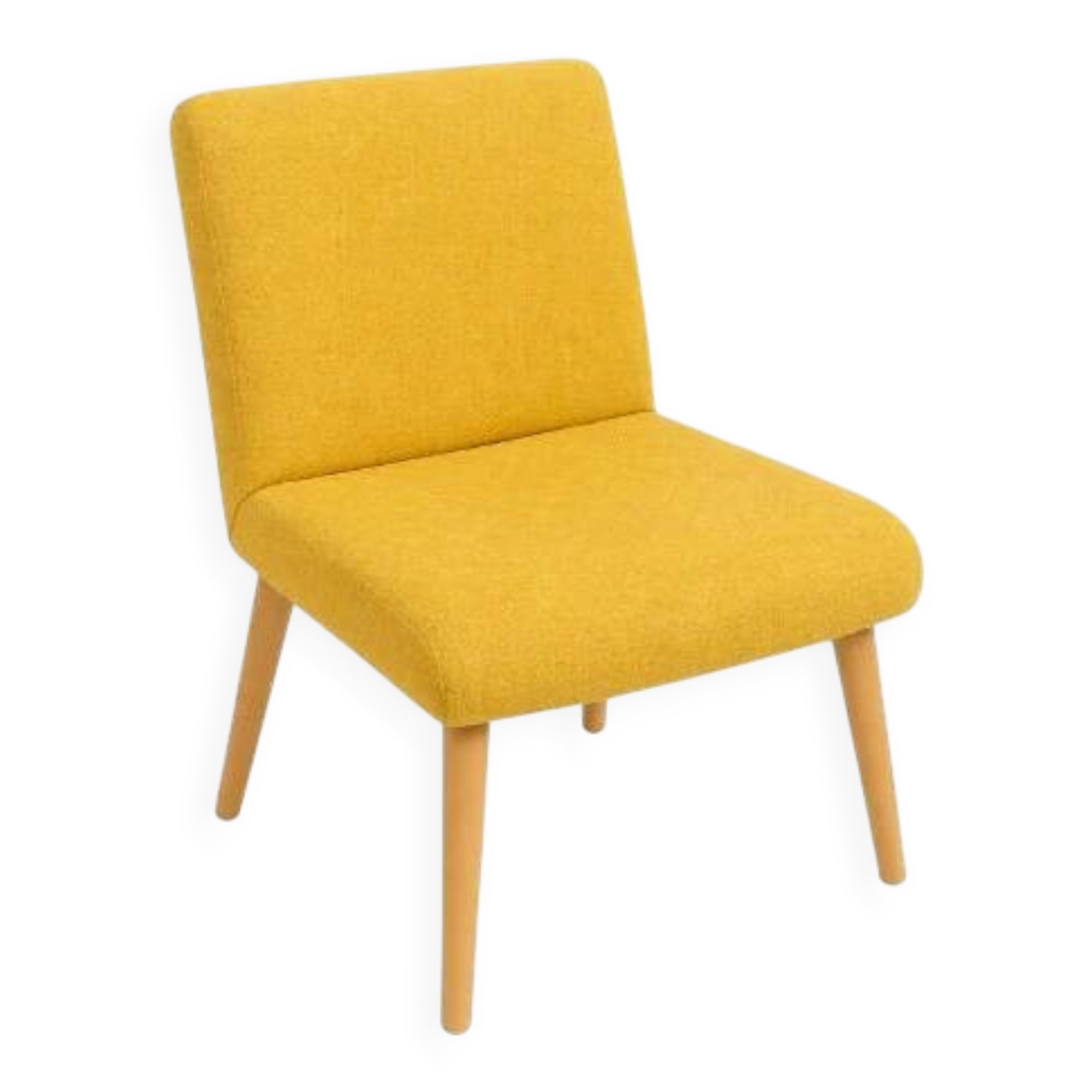 Yellow fabric armchair