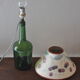 Lampe bouteille en verre vert