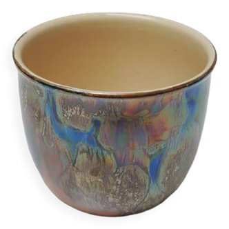 Ancien cache-pot en céramique irisée w. germany