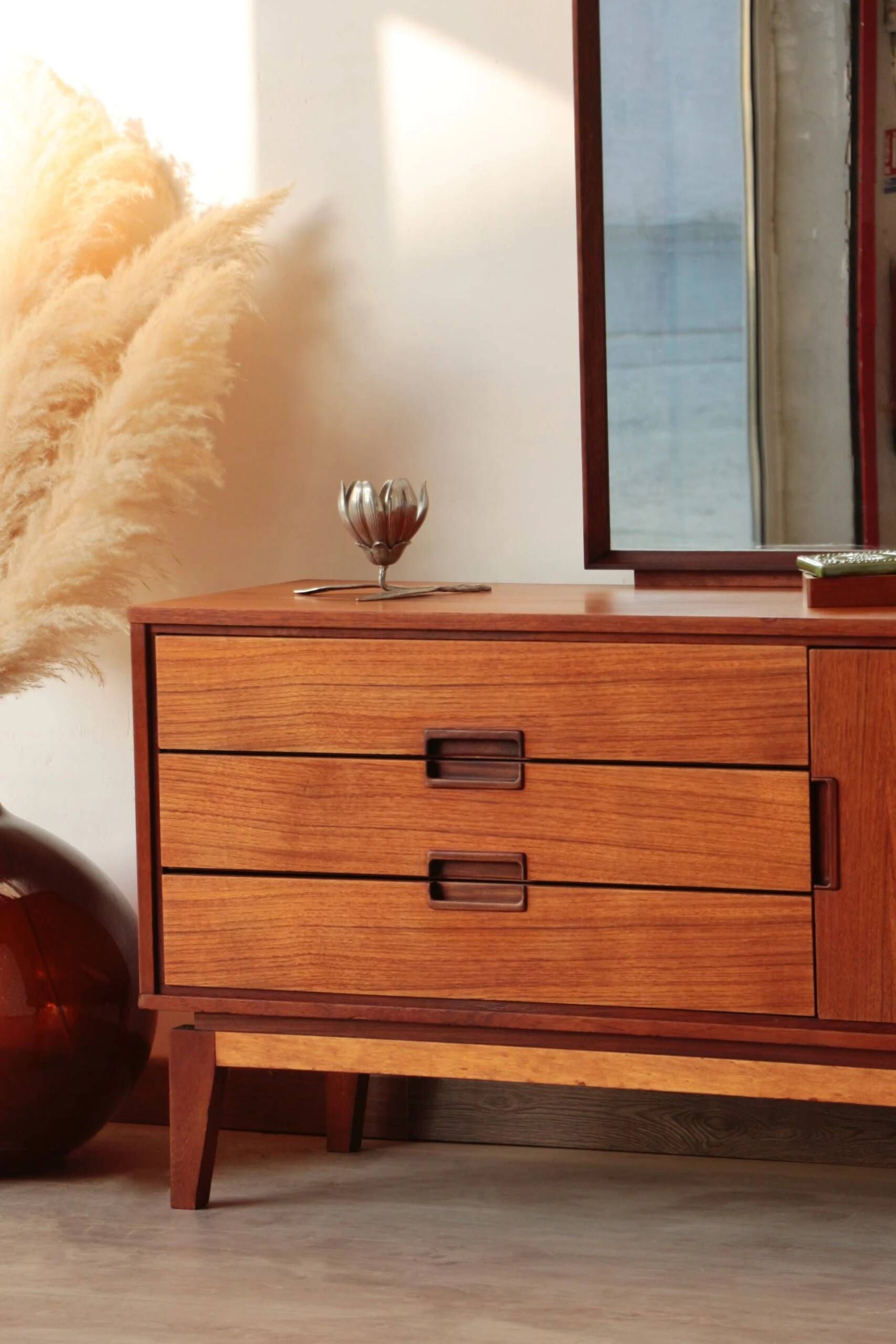 Restored vintage teak hairdresser from the 1960s.