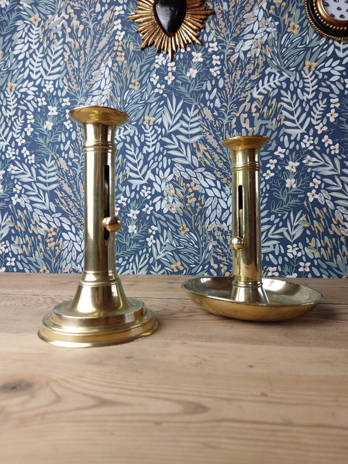 Pair of brass candlesticks