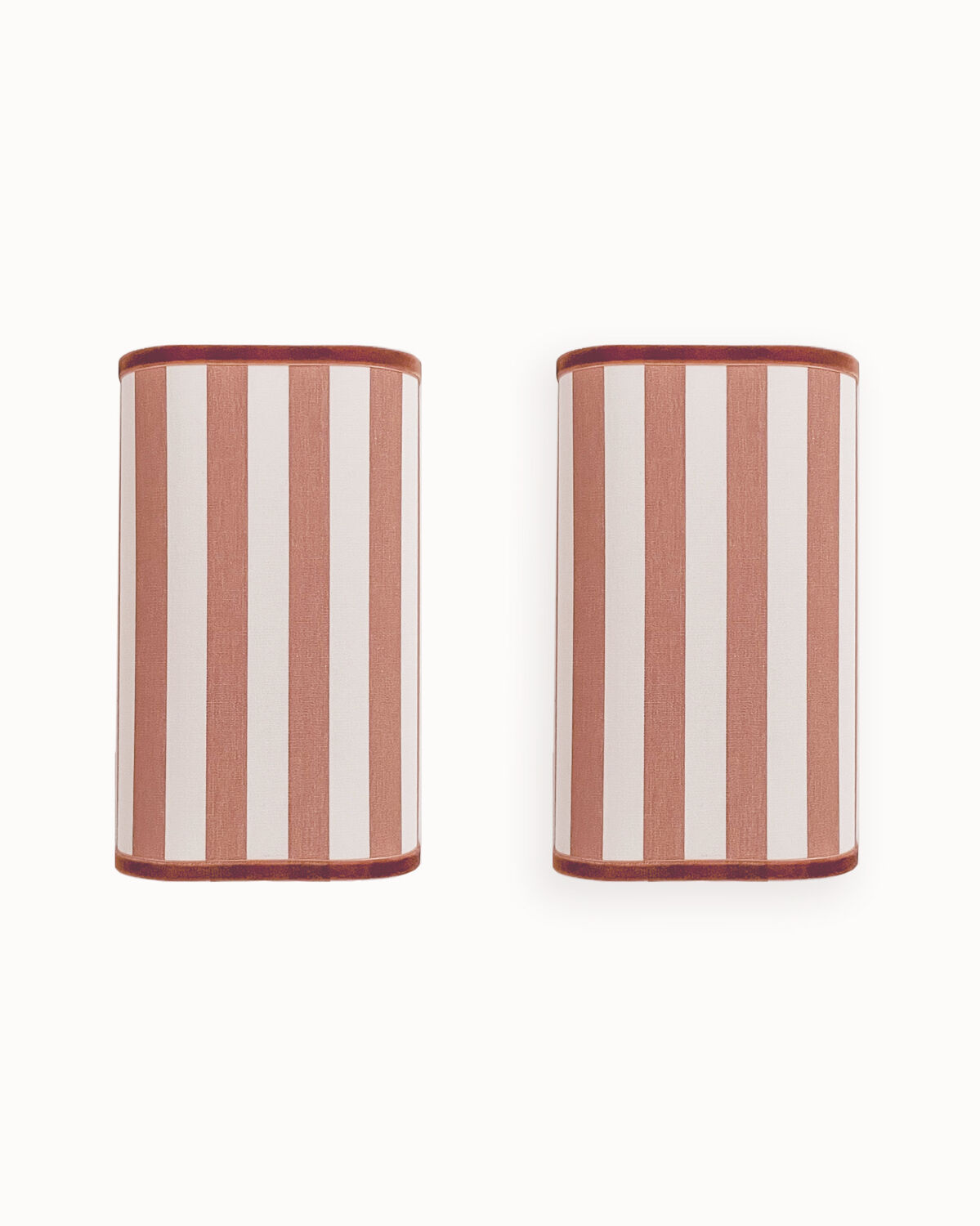 Pair of striped fabric wall sconces