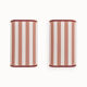 Pair of striped fabric wall sconces