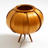 Very rare Mid Century Modern birch bentwood lamella tripod Table Lamp