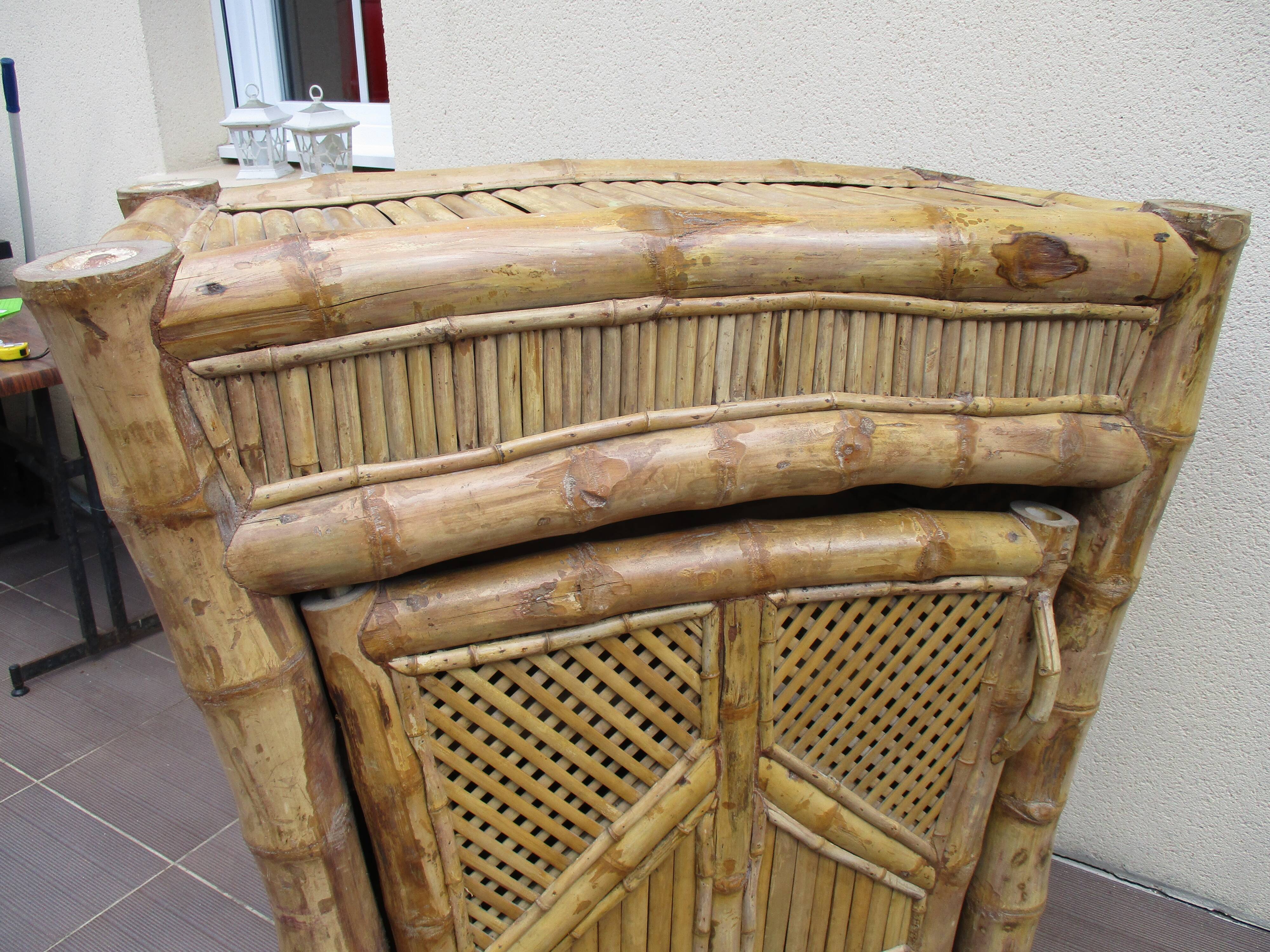 Bamboo and rattan chest of drawers