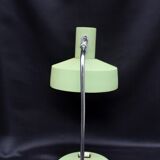 Vintage industrial table lamp, aluminum green shade and base, flexible shade and neck