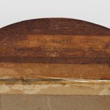 Art Nouveau Wall-Mounted Coat Rack with Framed Watercolors by Cassier, Belg