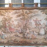 Antique polychrome tapestry in the Aubusson style