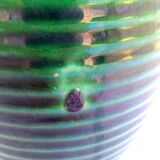 White Letalle green ceramic vase, Saint-Clément Lunéville