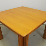 Table à manger extensible en chêne carré, Italie années 1970