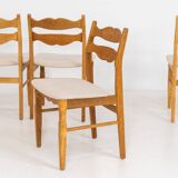 Set of 6 brutalist chairs in oak by Henning Kjaernulf