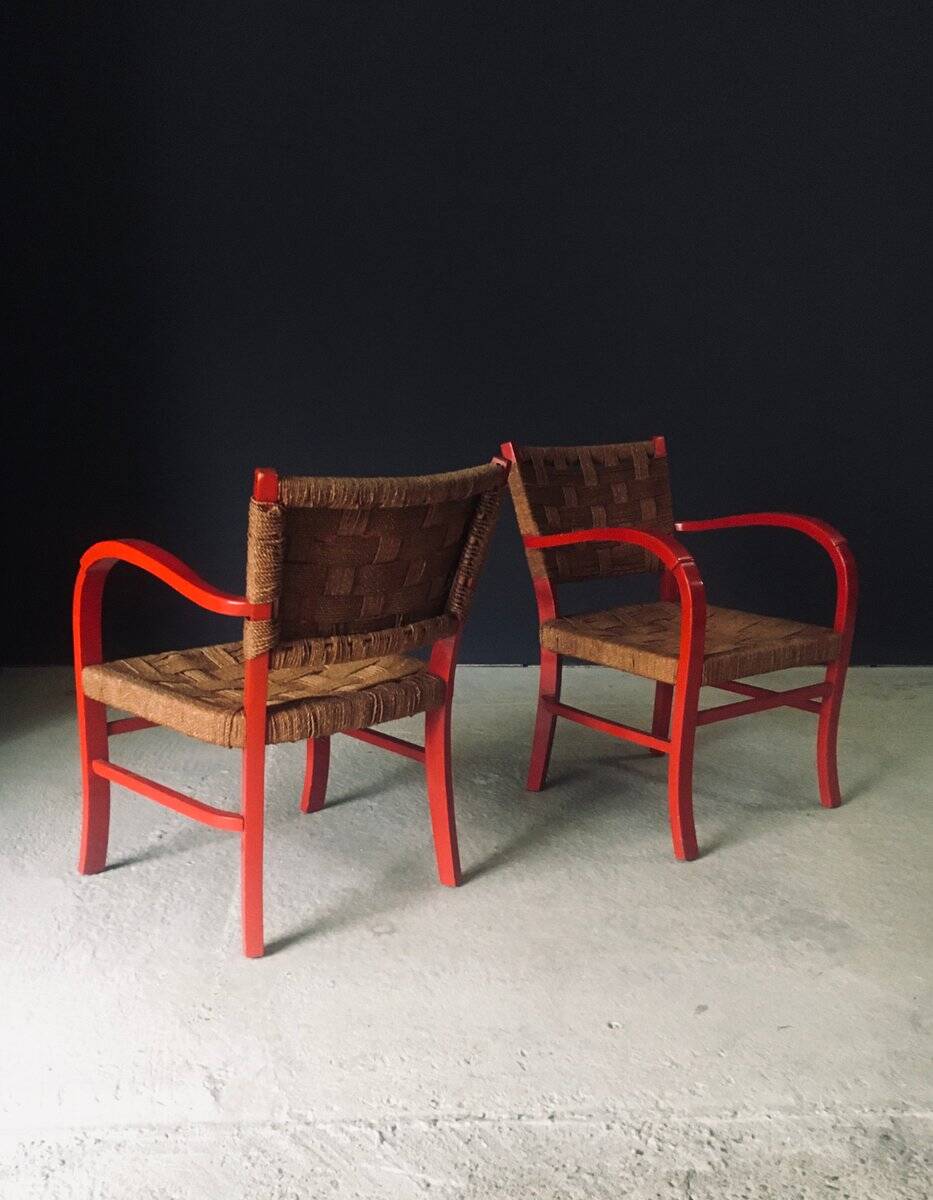 Mediterranean Armchairs, France, 1950s, Set of 2