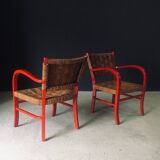 Mediterranean Armchairs, France, 1950s, Set of 2