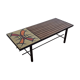 Coffee table vintage iron lava stone and wood