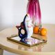 Glass and Porcelain Carafe or Vase with Blue Fish, Europe, 1960