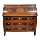 Commode bureau à cylindre époque Louis XVI en marqueterie vers 1760