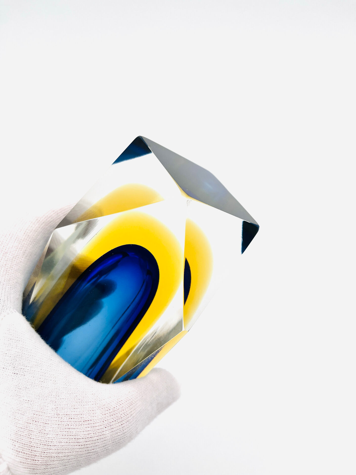 Flavio Poli vase for Seguso - Sommerso - Murano - Blue & Amber