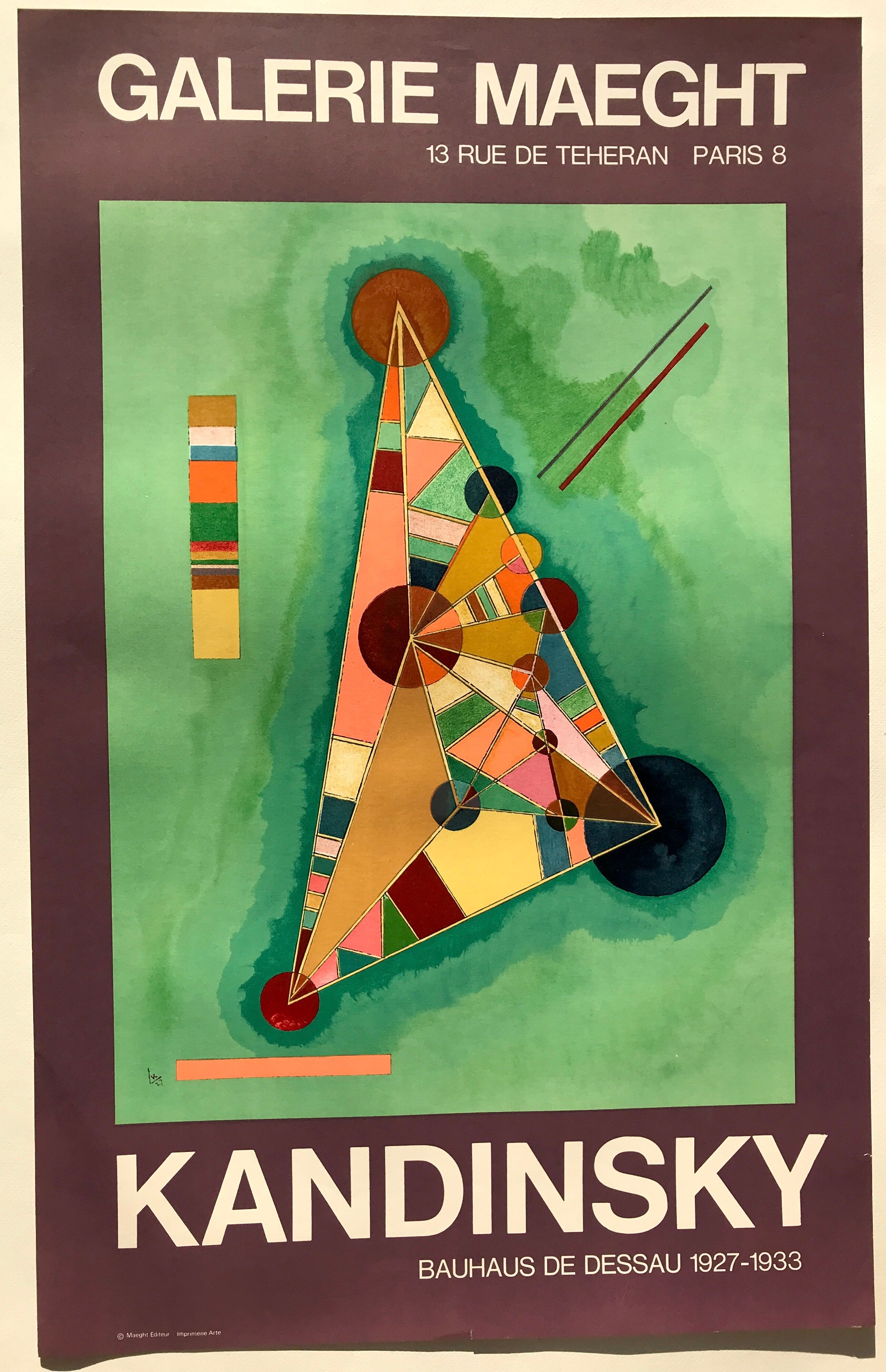 Original exhibition poster KANDINSKY, Galerie Maeght / Bauhaus de Dessau, 1965